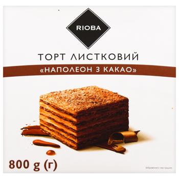 Торт Rioba Наполеон с какао слоеный 800г - купить, цены на METRO - фото 4