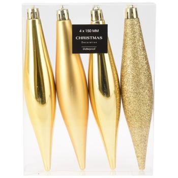 Набор сосулек Koopman золотых 4шт*150мм - купить, цены на NOVUS - фото 3