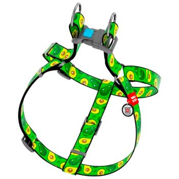 Waudog Nylon Harness for Dogs with QR Passport 50-80cm/20mm with Avocado Design - buy, prices for MasterZoo - photo 3
