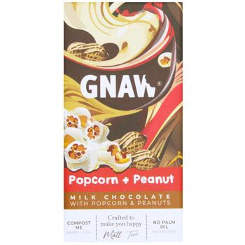 Шоколад молочный Gnaw с попкорном и арахисом 80г - купить, цены на WINETIME - фото 1
