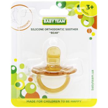 Пустышка Baby Team Медвежонок ортодонтическая силиконовая - купить, цены на Auchan - фото 1