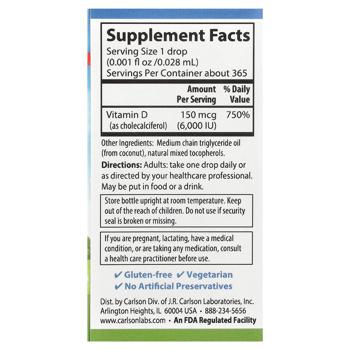 Вітамін Д3 Carlson Labs 6000 МО 10,3мл - купити, ціни на - фото 4