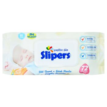 Салфетки влажные Slipers W-272 72шт