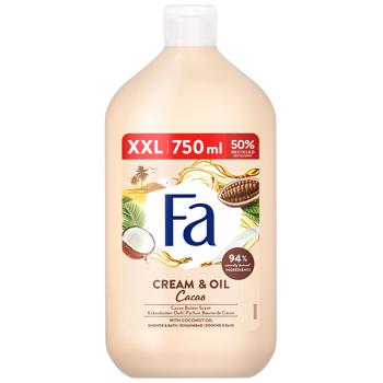 Fa Cream & Oil Shower Gel with Coconut Oil and Cocoa Aroma 750ml - buy, prices for Ideal - photo 1