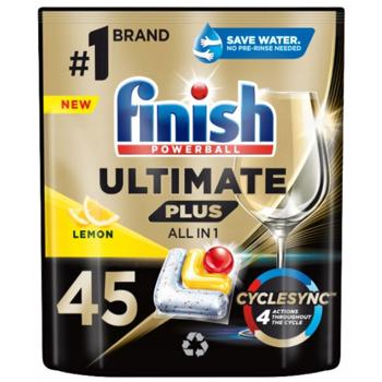 Finish Ultimate Plus All in 1 Lemon Dishwasher Capsules 45pcs - buy, prices for ULTRAMARKET - photo 1