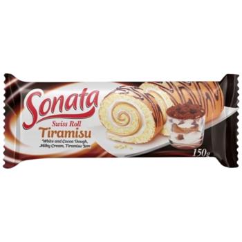 Sonata Tiramisu Flavored Sponge Cake Roll 150g - buy, prices for Epicentr FOOD - photo 1