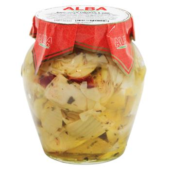 Артишоки Alba Food четвертинки со специями в масле 314мл - купить, цены на Grono - фото 1