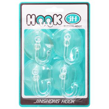 Transparent Plastic Hooks Set of 4 pcs 154-34350 - buy, prices for Tavria V - photo 1