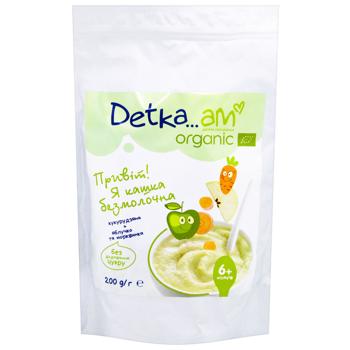 Detka Am Organic without Milk Corn Porridge with Apple and Carrot 200g - buy, prices for COSMOS - photo 1