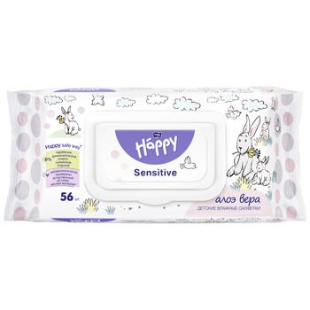 Серветки вологі Bella baby Happy Алоє вера 56шт - купити, ціни на МегаМаркет - фото 2