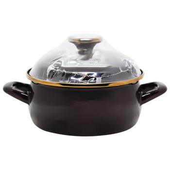 Кастрюля мелкая Metalac бордовая 1,5л
