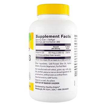 Healthy Origins Vitamin D3 2000 IU 360 softgels - buy, prices for - photo 3