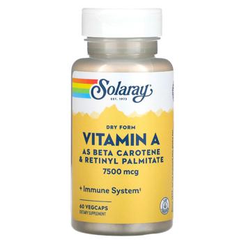 Solaray Dry Form Vitamin A 7500mcg 60 capsules