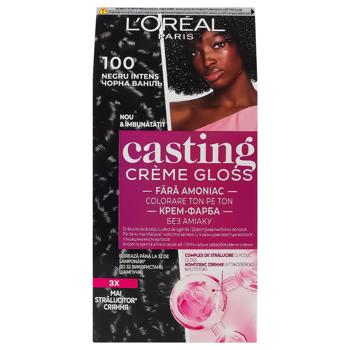 L'oreal Paris Casting Creme Gloss 100 Black Vanilla Ammonia Free Hair Dye - buy, prices for Auchan - photo 2