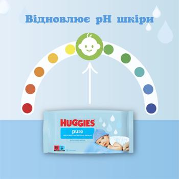 Серветки вологі Huggies Pure 2+1 168шт - купити, ціни на - фото 4