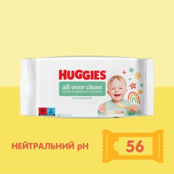 Серветки вологі Huggies All Over Clean дитячі 56шт - купити, ціни на МегаМаркет - фото 4
