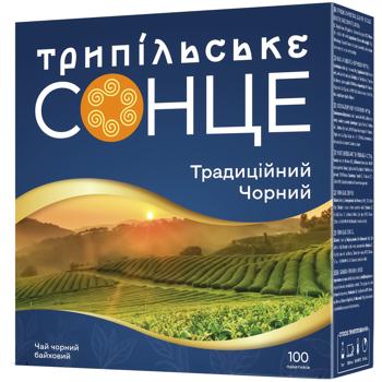 Чай чорний Трипільське Сонце Традиційний 1,8г*100шт - купити, ціни на Ідеал - фото 1
