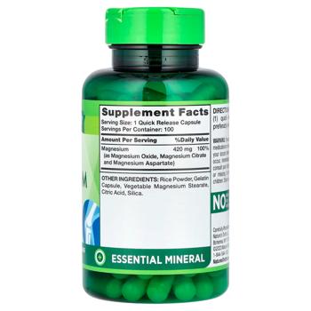 Nature's Truth, Triple Magnesium Complex, 420 mg, 100 Quick Release Capsules - купить, цены на Biotus - фото 2