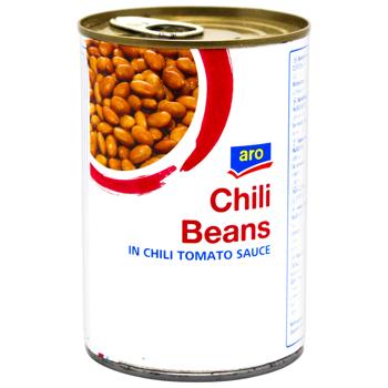 Фасоль Aro Борлотти в томатном соусе чили 400г - купить, цены на КОСМОС - фото 1