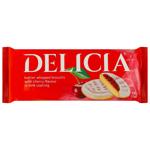 Delicia Butter Cookies with Cherry Taste in Milk Glaze 135g