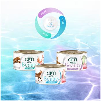 Optimeal Beauty Podium Wet Food with Tuna and Squid for Care of Hair and Teeth in Cats 70g - buy, prices for - photo 5