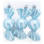 Candies Christmas Tree Decorations Set 10cm 3pcs Blue