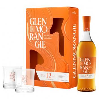 Виски Glenmorangie Original 12 лет 40% 0,7л и стаканы 325мл х 2шт - купить, цены на Auchan - фото 1