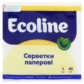 Серветки Ecoline 1-шарові 23х22см 40шт