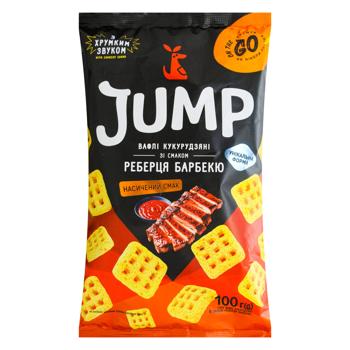 Снек Jump вафли кукурузные со вкусом ребрышки барбекю 100г - купить, цены на МегаМаркет - фото 1