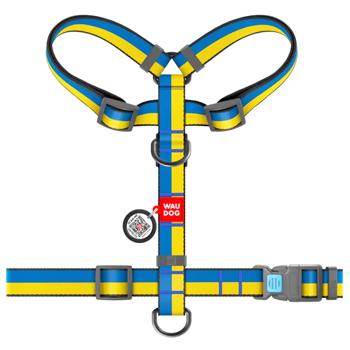 Waudog Nylon H-Shaped Harness for Dogs with QR Passport 40-70cm/20mm with Colors of Freedom Design - buy, prices for - photo 3