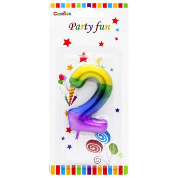 Свічка для торту Цифра 2 кольорова - купити, ціни на Таврія В - фото 1