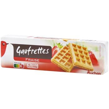 Auchan Wafers with Strawberry Filling 110g