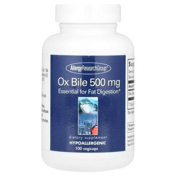 Экстракт бычьей желчи (Ox Bile), Allergy Research, 500 мг, 100 кап - купити, ціни на Біотус - фото 3