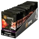 Savory Sterilized упаковка вологого корму для котів 22 шт х 85 г - ягня та журавлина
