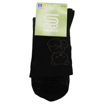 Шкарпетки Premier Socks підліткові високі Ведмедик р.23-25 чорний - купити, ціни на ЕКО Маркет - фото 1