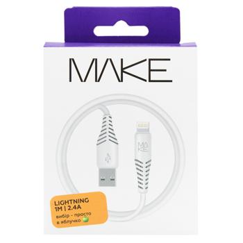 Кабель Make Lightning 2,4A PVC 1м - купити, ціни на - фото 2