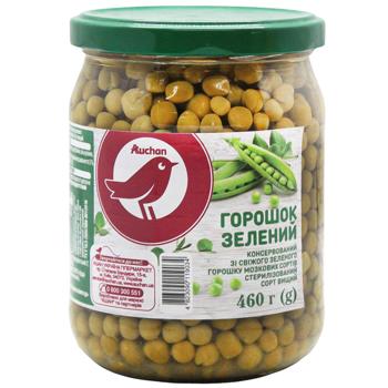 Горошок Auchan зелений 460г