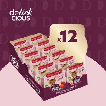Delickcious Soup with Chicken, Tomatoes and Spinach for Cats 80g - buy, prices for - photo 5