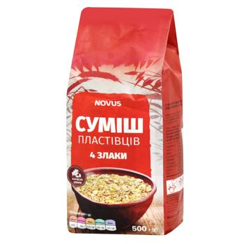 Смесь хлопьев Novus 4 злака 500г