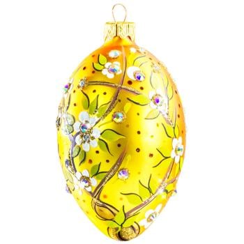 Crystal Christmas Jade Flower Christmas Tree Decoration 11cm Gold