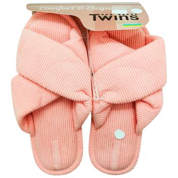 Тапочки женские Twins 12471 HS-VL вельвет розовые р.40