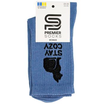 Шкарпетки Premier Socks жіночі класичні з високою резинкою Stay Cozy р.23-25 світлий джинс