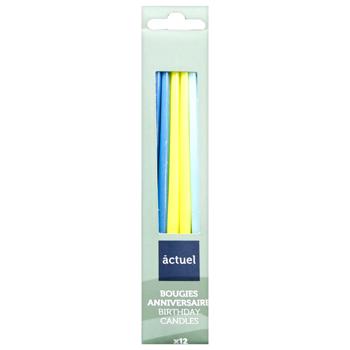 Actuel Blue Candles For Cake 12pc*10cm - buy, prices for Auchan - photo 1