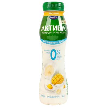 Бифидойогурт Danone Активия Манго-банан без сахара 0,5% 250г - купить, цены на КОСМОС - фото 1