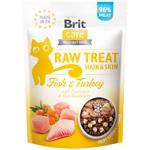 Ласощі для котів Brit Care Raw Treat Hair & Skin з індичкою, лососем та обліпихою для шкіри та шерсті 40г