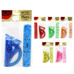 Flexible Ruler + 2 Triangles + Protractor assortment