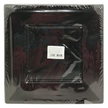 Plates Square Plastic Black 23cm 10pcs - buy, prices for COSMOS - photo 1