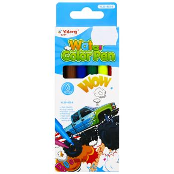 Набор фломастеров Yalong Water Color Pen 6 цветов - купить, цены на - фото 4