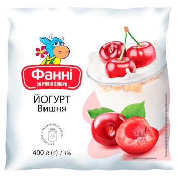 Йогурт Фанні вишня 1% 400г - купити, ціни на ULTRAMARKET - фото 1