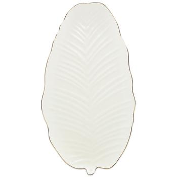 Блюдо Limited Edition Leaf Cream Gold овальне 30x16,8см - купити, ціни на Auchan - фото 2